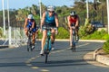 Triathlon Champs Athletes Woman Cycling Road Action