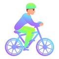 Triathlon cycling icon, cartoon style