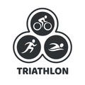 Triathlon event illustration Royalty Free Stock Photo