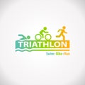 Triathlon fitness symbol icon