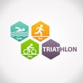 Triathlon fitness symbol icon