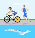 Triathlon race illustration.