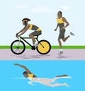 Triathlon race illustration.