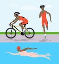 Triathlon race illustration.