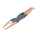 Triathlon swimming icon, isometric style