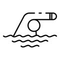 Triathlon swimming icon, outline style