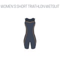 Triathlon women`s short wetsuit