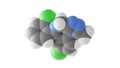triazolam molecule, tranquilizer, molecular structure, isolated 3d model van der Waals