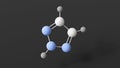 triazole molecule, molecular structure, 1,2,3-Triazole, ball and stick 3d model, structural chemical formula with colored atoms Royalty Free Stock Photo