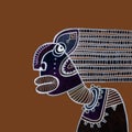Tribal African woman drawing. Hair braids fluttering in the wind. Decorative illustration