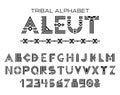 Tribal Aleut alphabet Royalty Free Stock Photo