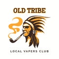 Tribal american indian vipe bar logo