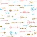 Tribal arrows boho seamless pattern. Ethnic geometric print.