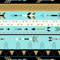 Tribal arrows boho seamless pattern. Ethnic geometric print. Royalty Free Stock Photo