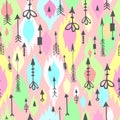 Tribal arrows boho seamless pattern