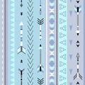 Tribal arrows boho seamless pattern. Ethnic geometric print