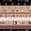 Tribal arrows boho seamless pattern. Ethnic geometric print. Background texture.