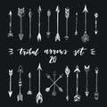 Tribal arrows set. Different native american arrows collection. Decorative vector stylized illustration of booms. Design elements Royalty Free Stock Photo