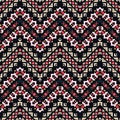 Tribal art seamless pattern. Ethnic geometric print. Mosaic colorful repeating texture.