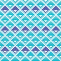 Tribal aztec blue and purple squares seamless pattern