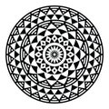 Tribal aztec geometric pattern or print in circle Royalty Free Stock Photo