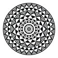 Tribal aztec geometric pattern or print in circle