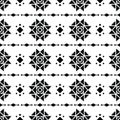 Tribal Aztec geometric stripe pattern in black and white colors. Seamless ethnic pattern with Native American motive. Royalty Free Stock Photo