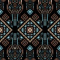 Tribal aztec seamless geometric pattern