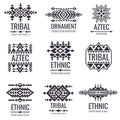 Tribal aztec vector pattern. Indian graphics for tattoo designs