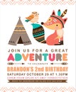 Tribal birthday invitation card