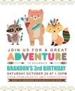 Tribal birthday invitation card