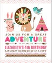 Tribal birthday invitation card