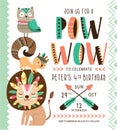 Tribal birthday invitation card