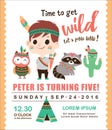 Tribal birthday invitation card