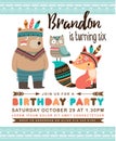 Tribal birthday invitation card