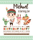 Tribal birthday invitation card