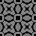 Tribal black and white elegant greek style vector seamless pattern. Ornamental geometric ethnic background. Modern Royalty Free Stock Photo