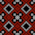 Tribal black white red elegant greek style vector seamless pattern. Ornamental geometric ethnic background. Colorful Royalty Free Stock Photo