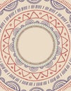 Tribal Bohemian Mandala background with round