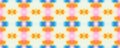 Tribal Boho Pattern. Rainbow Vintage Geometric Textile. Colorful Watercolor Tile Print. Endless Watercolor Batik. Multicolor Lace Royalty Free Stock Photo