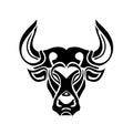 Stencil Tribal Bull Head Logo