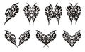 Tribal butterflies and hearts tattoos