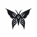 Minimalistic Black Butterfly Logo Design Tattoo Illustration