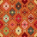 Tribal carpet ethnic rhombus seamless pattern