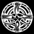 Tribal Celtic Ornament Vector Illustration. Celtic Ornament Isolated on Black Background generative AI Royalty Free Stock Photo