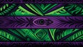 Tribal Chic Plum Purple and Mossy Green Earthy Tones Pattern