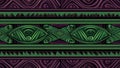 Tribal Chic Plum Purple and Mossy Green Earthy Tones Pattern
