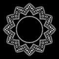 Tribal circle ornament on the black background. Royalty Free Stock Photo