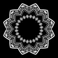 Tribal circle ornament on the black background. Royalty Free Stock Photo