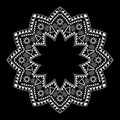 Tribal circle ornament on the black background. Royalty Free Stock Photo